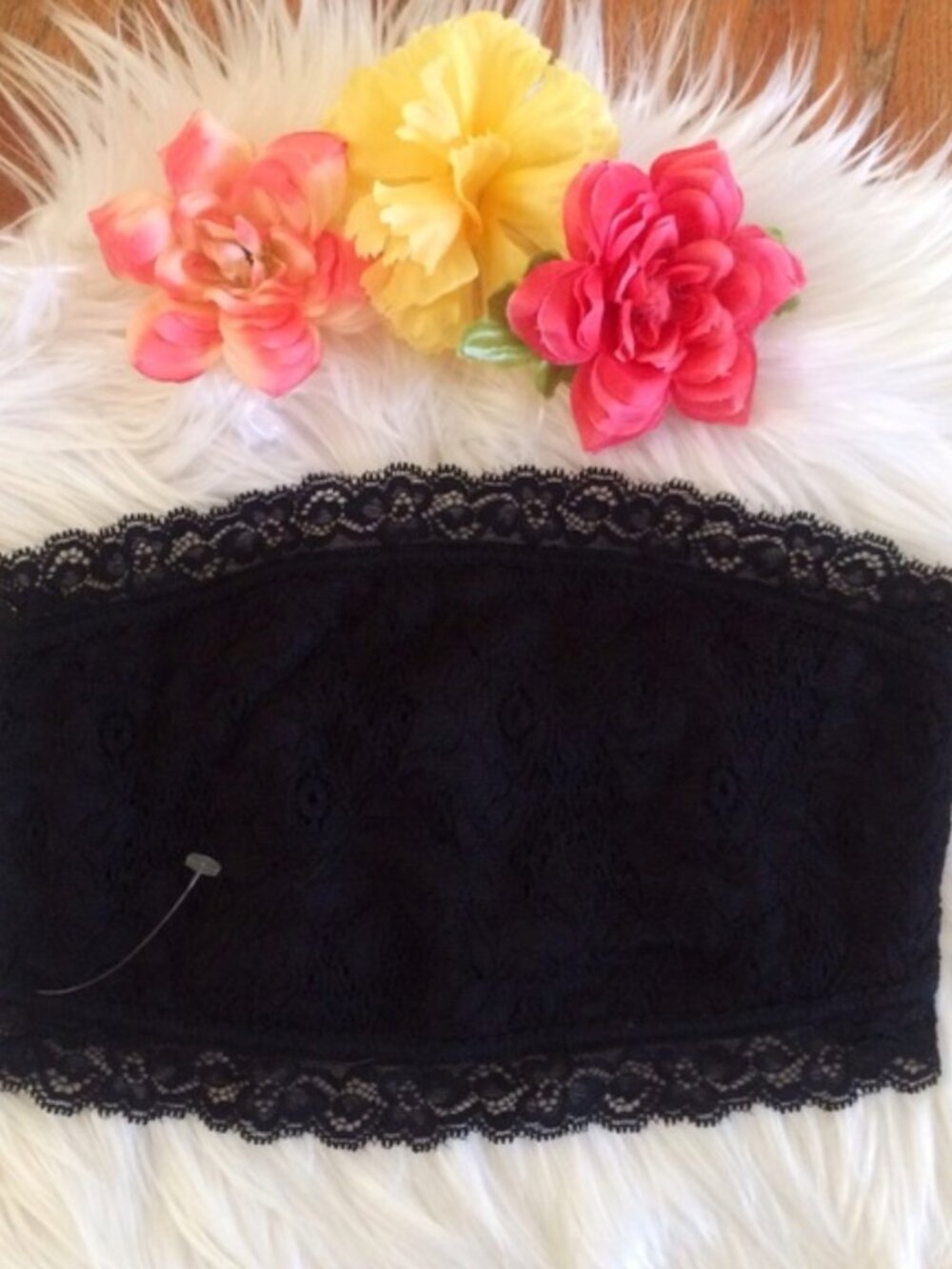 NWOT Kimchi Blue Black Lace Bandeau S